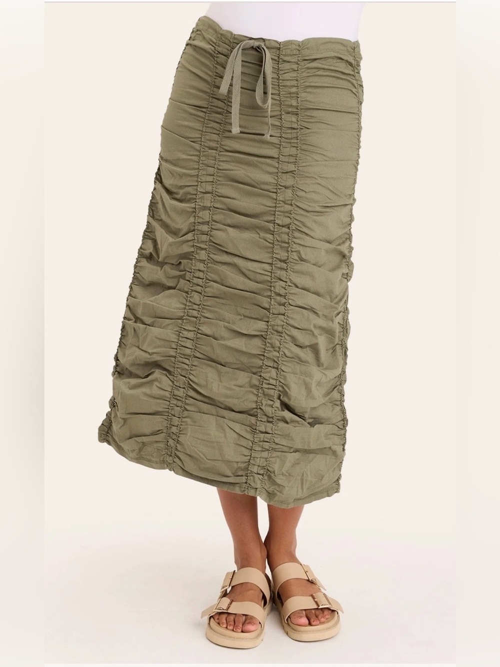 XCVI Poplin Double Shirred Panel Skirt